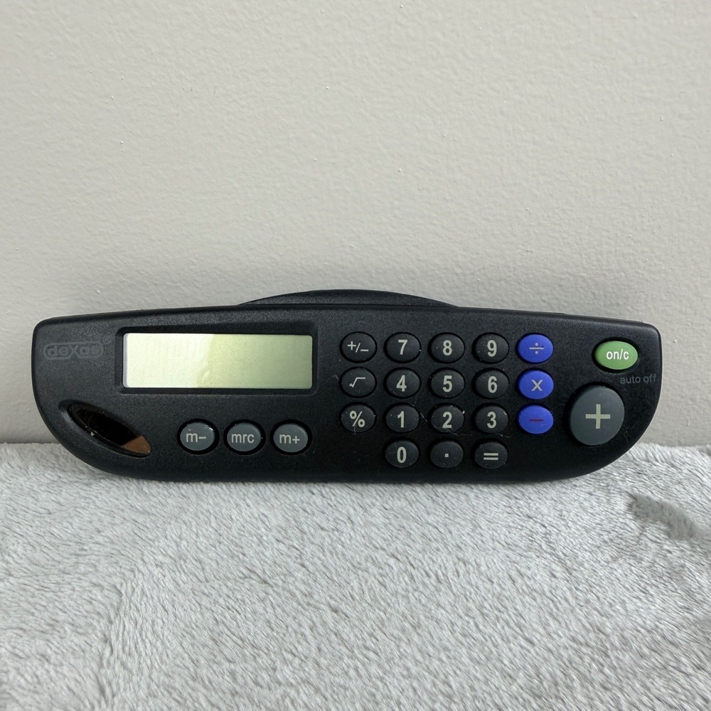Dexas Slimline Black‎ Pocket Calculator with Clip and Large Buttons